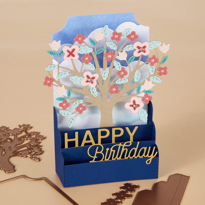 March 2023 Large Die of the Month Preview & Tutorials – Flowering Tree & Collapsible Card Base