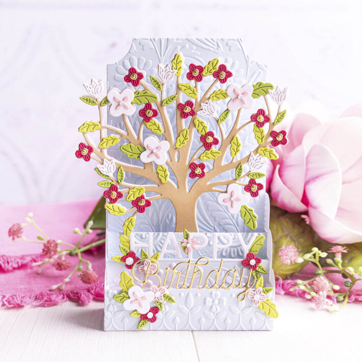 March 2023 Large Die of the Month Preview & Tutorials – Flowering Tree & Collapsible Card Base