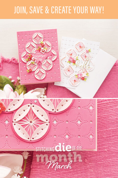 March 2023 Stitching Die of the Month Preview & Tutorials – Nested Layered Stitched Petal