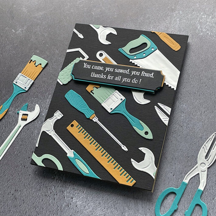 More Masculine Cards Ideas with Spellbinders Toolbox Essentials by Nacy McCabe