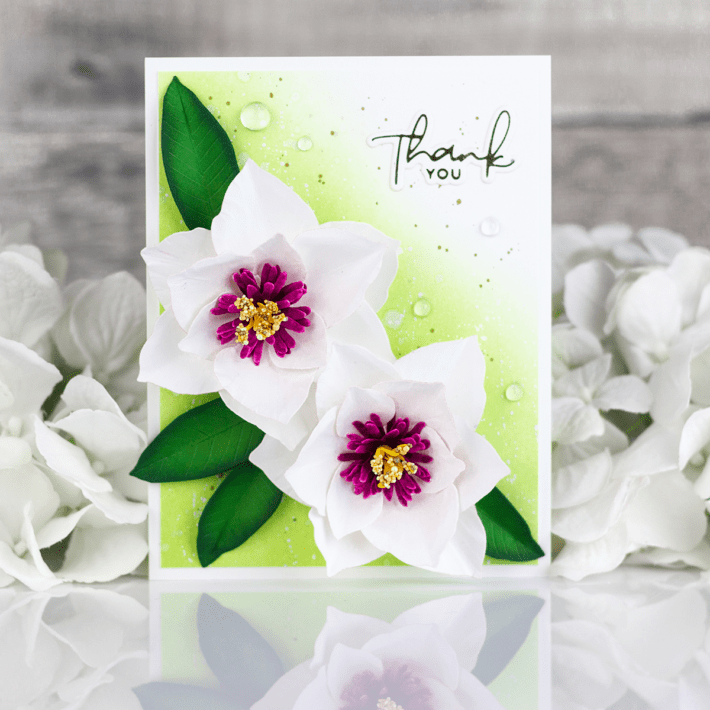 Dimensional Paper Flowers on Cards with Rachel Alvarado and Victorian Garden Collection by Susan Tierney-Cockburn for Spellbinders