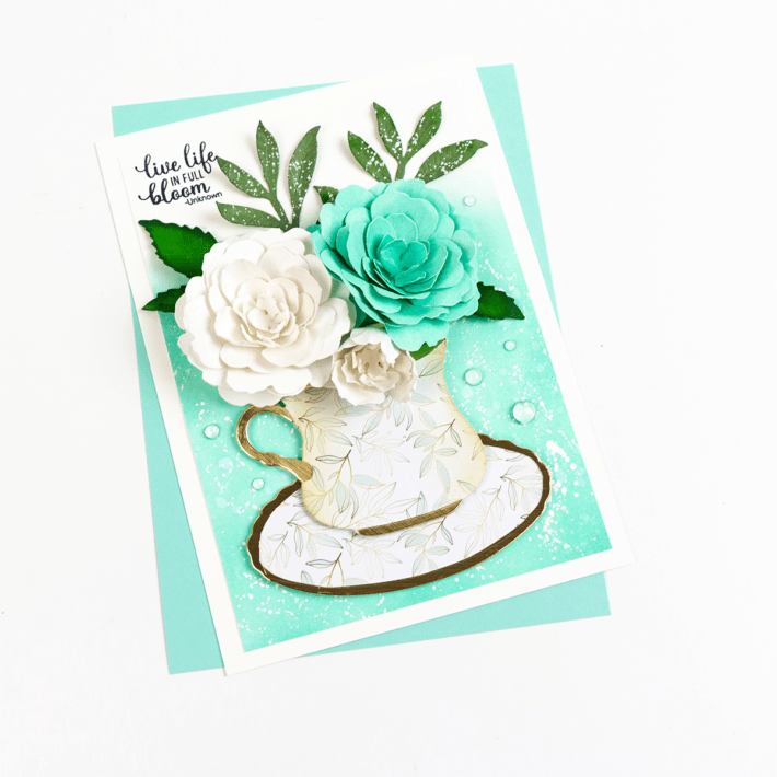 Dimensional Paper Flowers on Cards with Rachel Alvarado and Victorian Garden Collection by Susan Tierney-Cockburn for Spellbinders