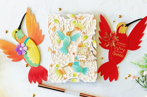 Shaped Cards with Bibi’s Hummingbirds by Joan Bardee