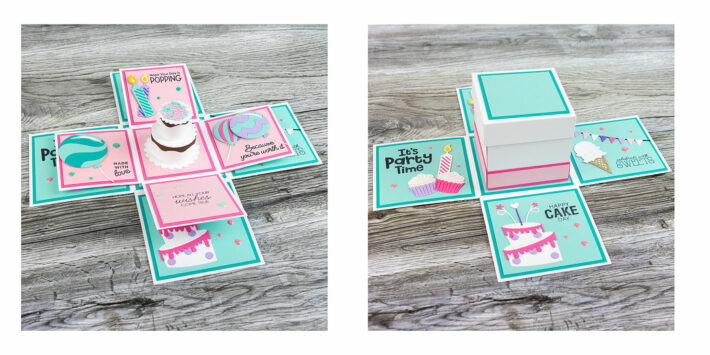 Create Birthday Explosion Box. How-To Step-by-step Photo Tutorial Tutorial on the Spellbinders Blog