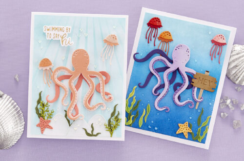 June 2023 Small Die of the Month Preview & Tutorials – Dancin' Octopus & Friends