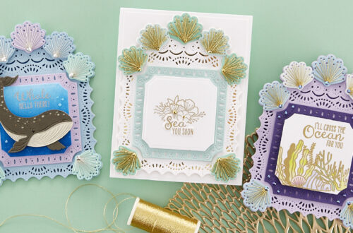 June 2023 Stitching Die of the Month Preview & Tutorials – Stitched Shell Cardfront