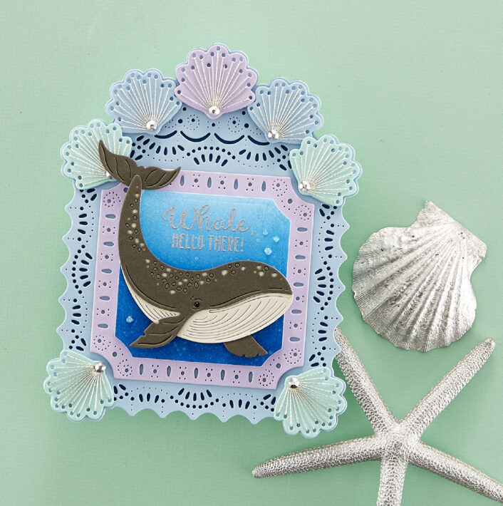 June 2023 Stitching Die of the Month Preview & Tutorials – Stitched Shell Cardfront