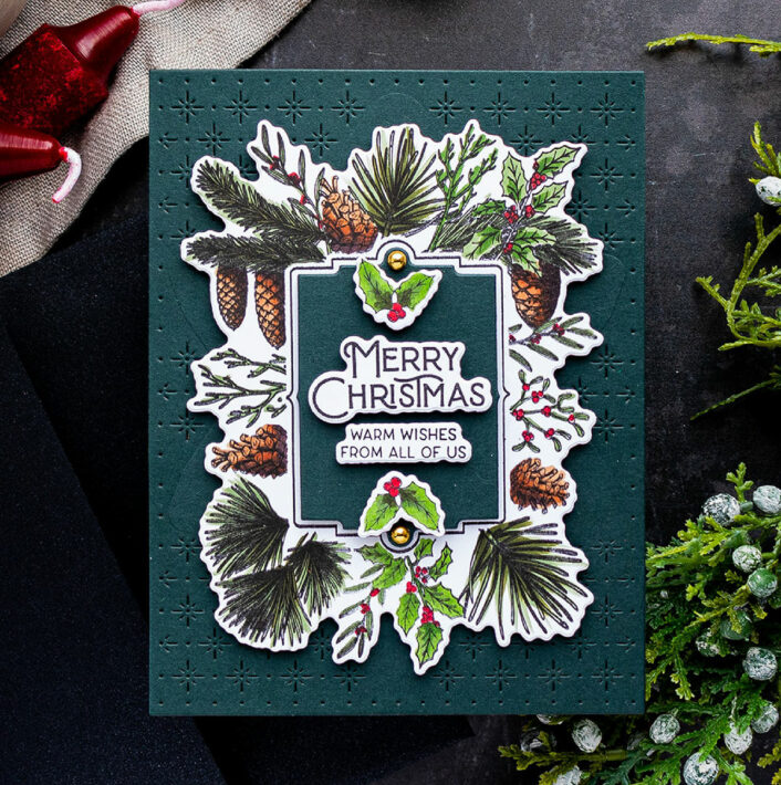 July 2023 Clear Stamp + Die of the Month Preview & Tutorials – Pine Cones & Holly
