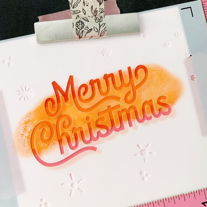 Layered Merry Christmas Foliage Stencil How-To