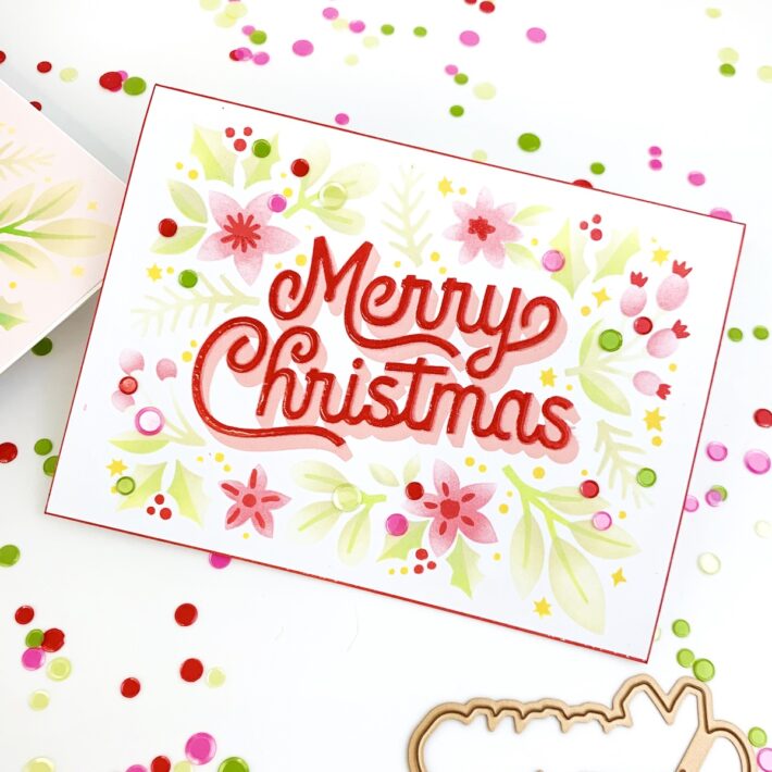Layered Merry Christmas Foliage Stencil How-To