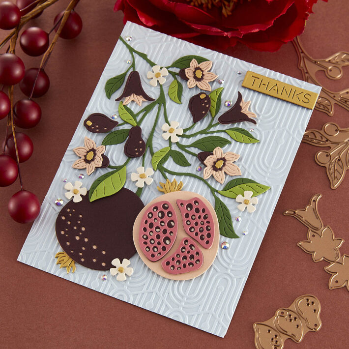 August 2023 Large Die of the Month Preview & Tutorials – Blooming Pomegranate