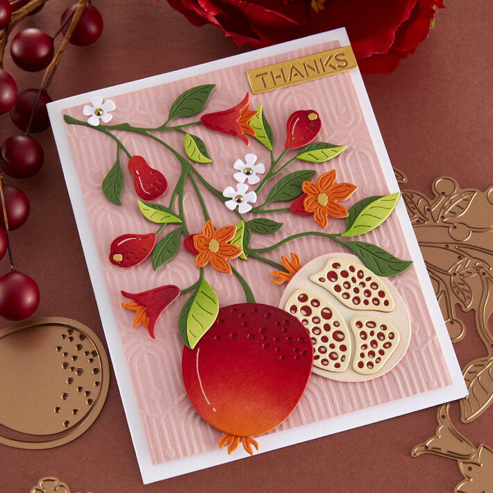 August 2023 Large Die of the Month Preview & Tutorials – Blooming Pomegranate