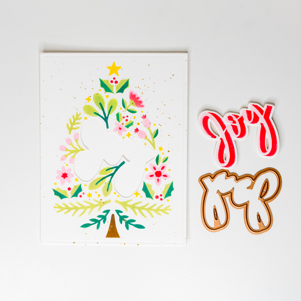 Spellbinders Stencils from The Layered Christmas Stencils-Joy Tree