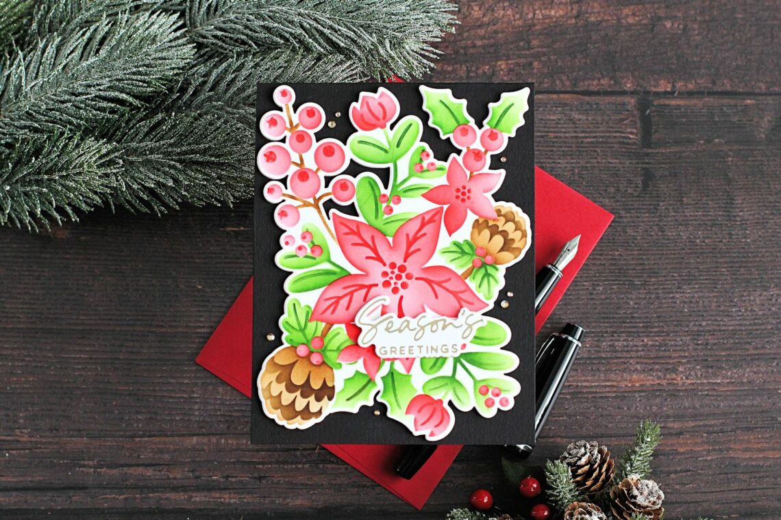 Christmas Florals Stencil How-to Step-by-step