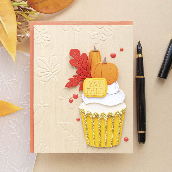 September 2023 Embossing Folder of the Month Preview & Tutorials – Cascading Leaves & Stripes