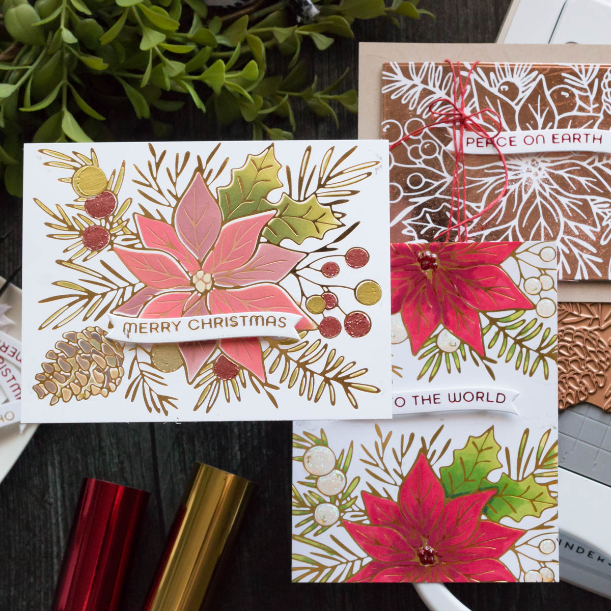 Paper Wishes  Poinsettia Passion 12x12 Solid Cardstock