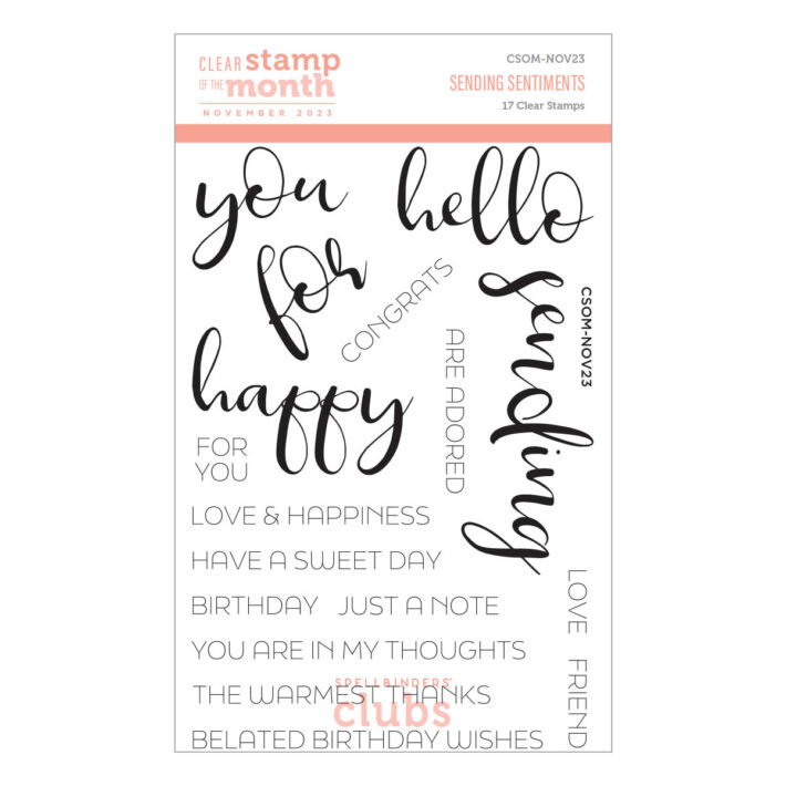 November 2023 Clear Stamp + Die of the Month Preview & Tutorials – Sending Sentiments