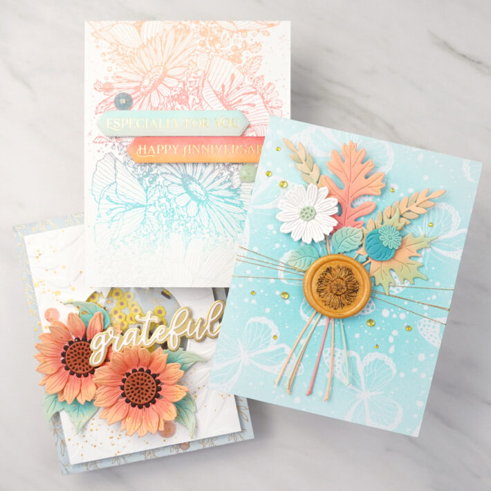 3 Autumn Themed Flower Cards for All Occasions + Bonus Scrapbook Layout
