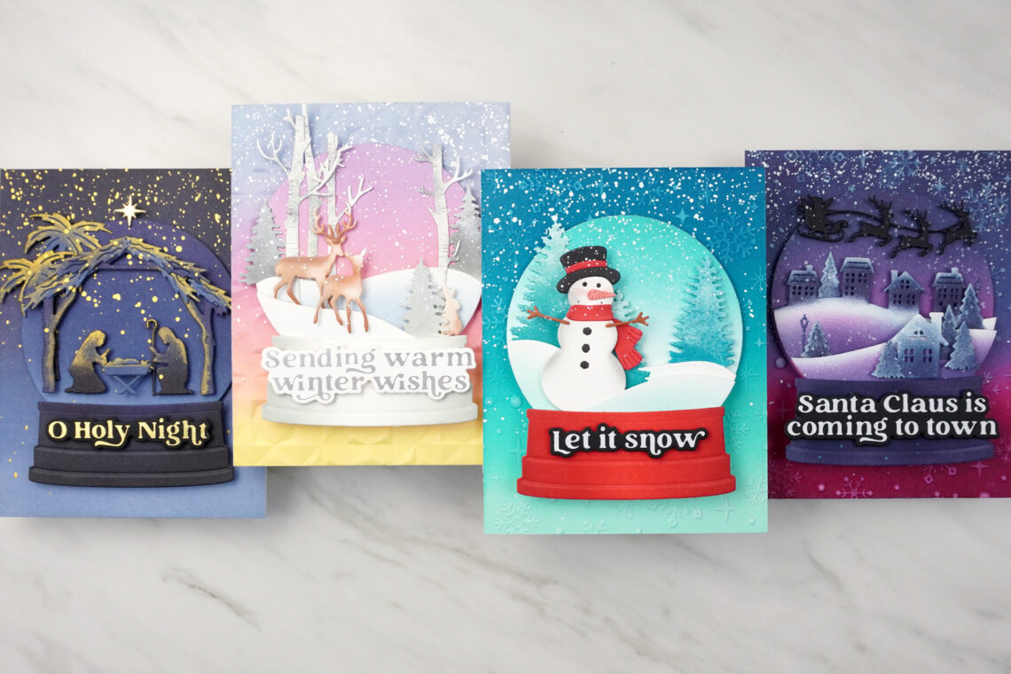 4 Magical Snow Globe Die Cut Scenes for the Holidays