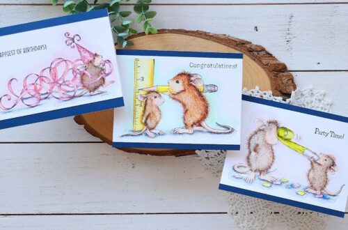 Trio of One-Layer Wonder House-Mouse Cards