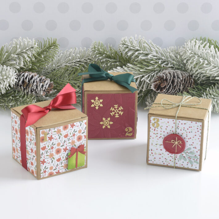 Easy and Fun Handmade Advent Calendar with Kraft Pop & Lock Boxes
