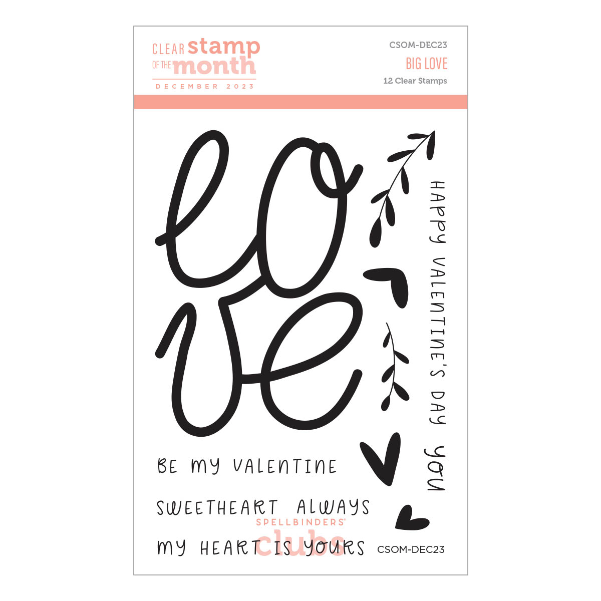 December 2023 Clear Stamp + Die of the Month Preview & Tutorials – Big Love  - Spellbinders Blog