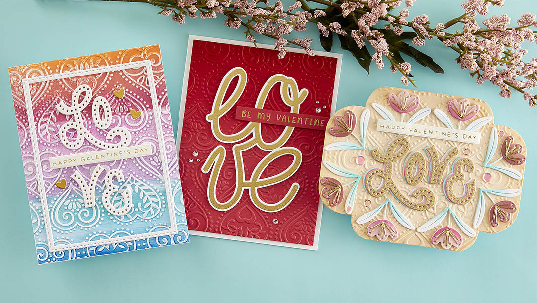 December 2023 Embossing Folder of the Month Preview & Tutorials – Tiled Hearts