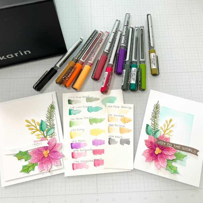 Watercoloring Die Cuts & Stamped Images with Karin Markers – Step-by-Step Tutorial
