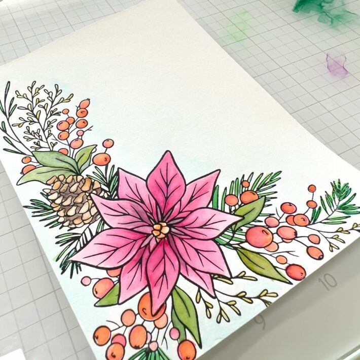 Watercoloring Die Cuts & Stamped Images with Karin Markers – Step-by-Step Tutorial