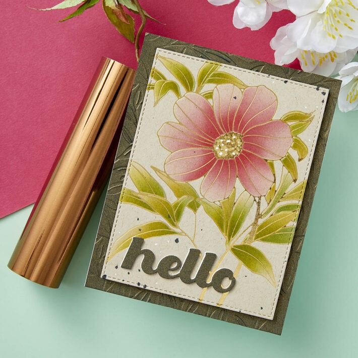 January 2024 Glimmer Hot Foil Kit of the Month Preview & Tutorials – Card Front Floral
