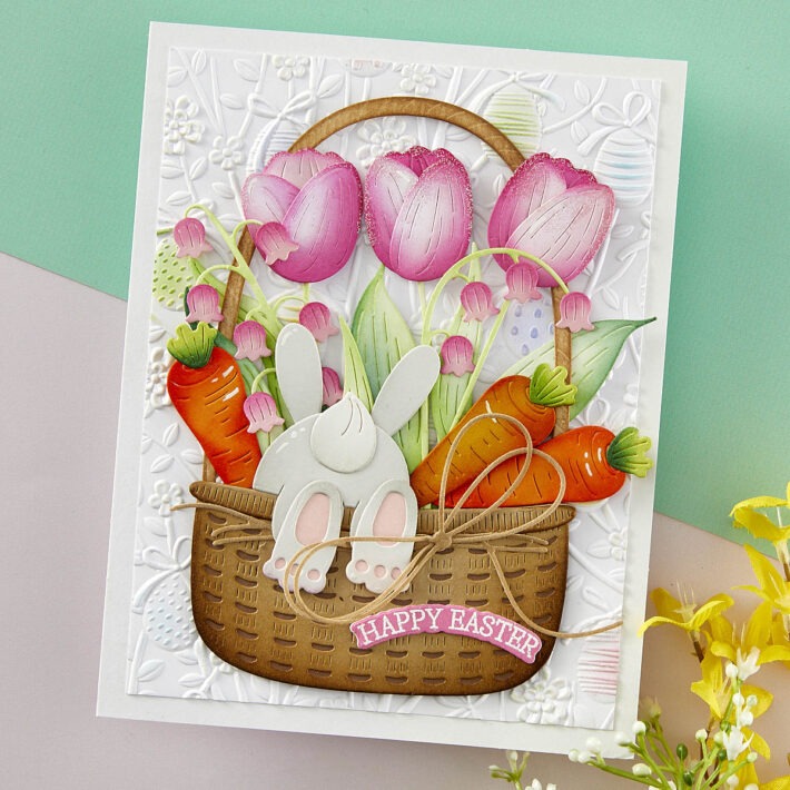 February 2024 3D Embossing Folder of the Month Preview & Tutorials – Easter Egg Hunt
