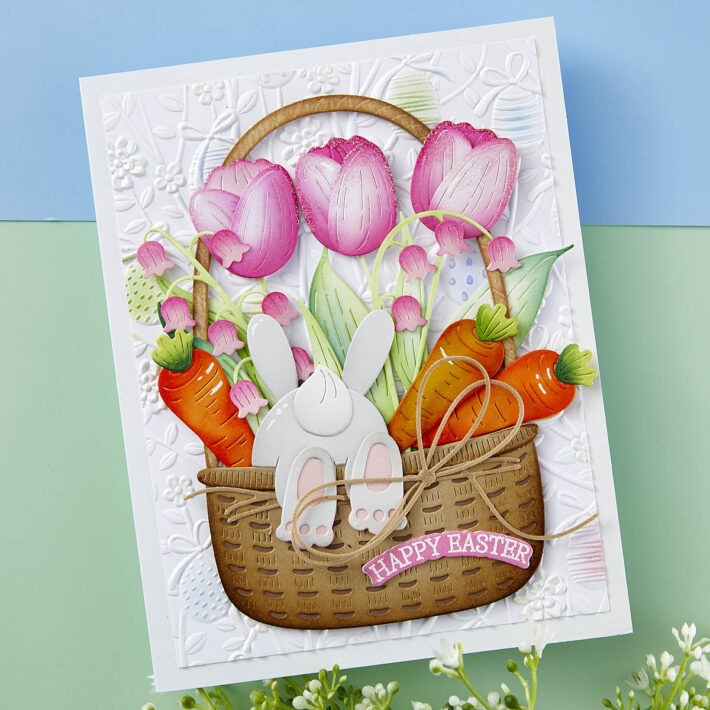 February 2024 Large Die of the Month Preview & Tutorials – Floral Bunny Basket