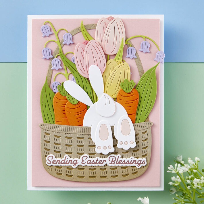 February 2024 Large Die of the Month Preview & Tutorials – Floral Bunny Basket