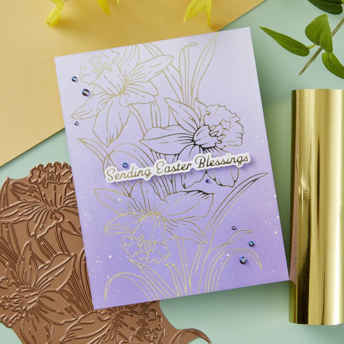 February 2024 Glimmer Hot Foil Kit of the Month Preview & Tutorials – Daffodil Spray