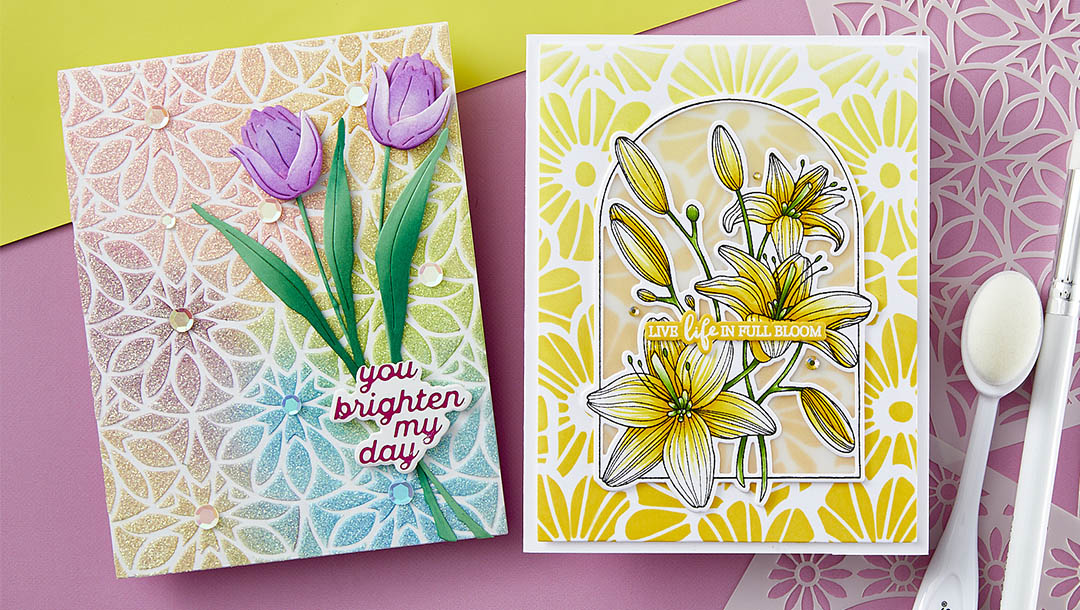 February 2024 Stencil of the Month Preview & Tutorials – Spring Stencil Backgrounds