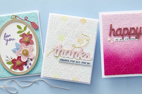 April 2024 Embossing Folder of the Month Preview & Tutorials – Faux Stitched Petal
