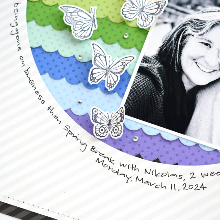 COLORFUL LAYOUT USING DOODLEBUG RAINBOW WITH SUZANNA LEE, BP-031, S5-616, 6133 