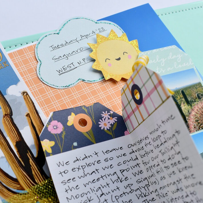 INTERACTIVE TRAVEL ALBUM USING SIMPLE STORIES’ FRESH AIR WITH SUZANNA LEE
