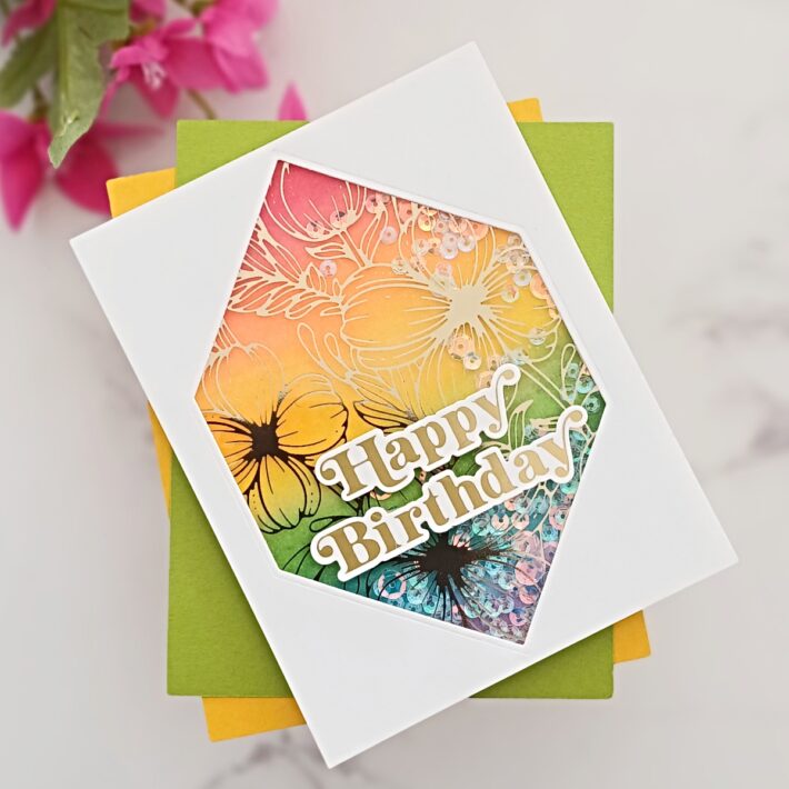 Sunny Floral Inspiration - Adding Colour and Using Shapes Three Ways, GLP-435